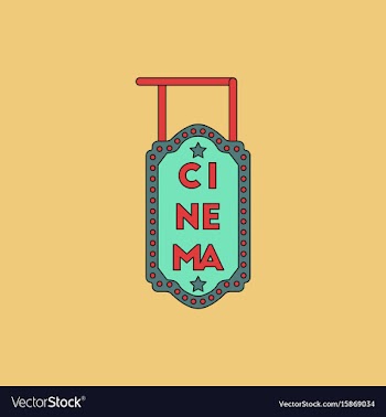In flat style cinema sign vector image