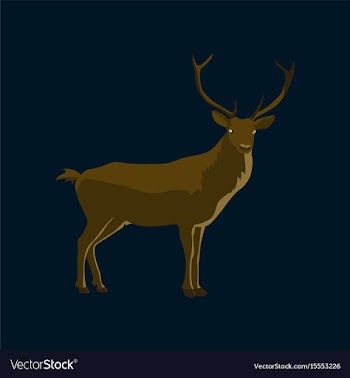 In flat style deer vector image