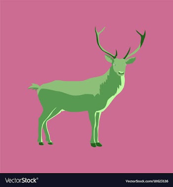 In flat style deer vector image