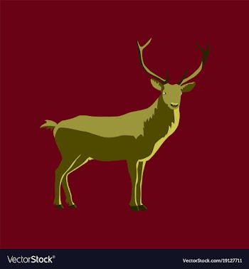 In flat style deer vector image