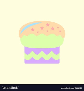 In flat style delicious cake vector image