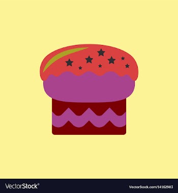 In flat style delicious cake vector image