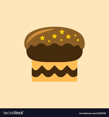 In flat style delicious cake vector image