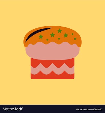 In flat style delicious cake vector image