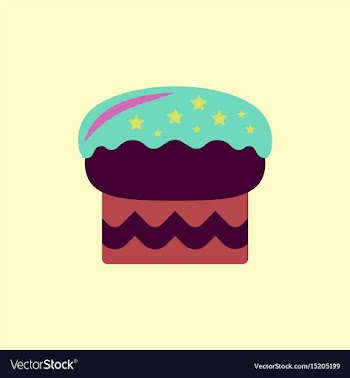 In flat style delicious cake vector image