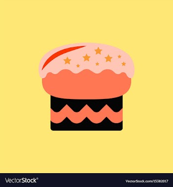 In flat style delicious cake vector image