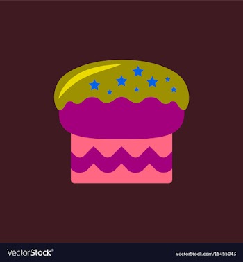 In flat style delicious cake vector image
