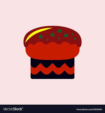 In flat style delicious cake vector image