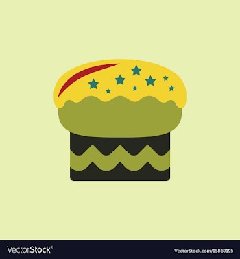 In flat style delicious cake vector image