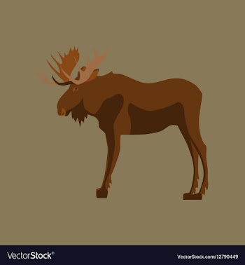 In flat style Elk vector image