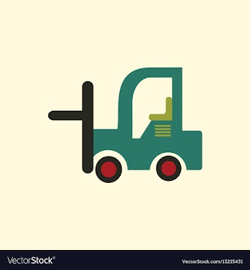 In flat style forklift truck vector image