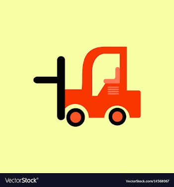 In flat style forklift truck vector image
