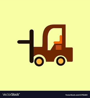 In flat style forklift truck vector image