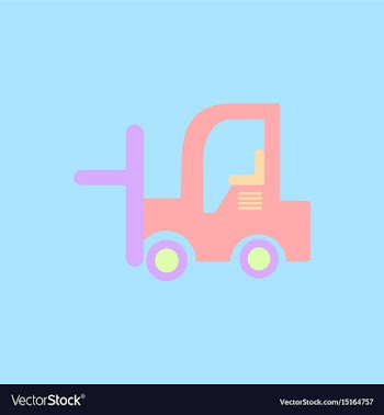 In flat style forklift truck vector image