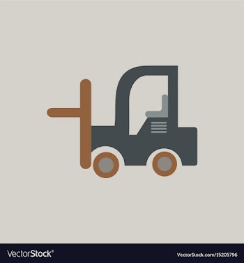 In flat style forklift truck vector image