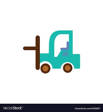 In flat style forklift truck vector image