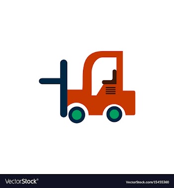 In flat style forklift truck vector image