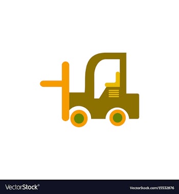 In flat style forklift truck vector image