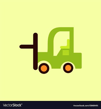 In flat style forklift truck vector image