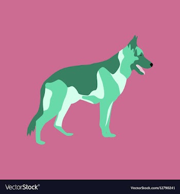 In flat style German Shepherd vector image