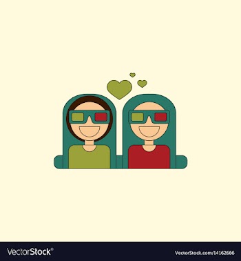 In flat style girls at the vector image