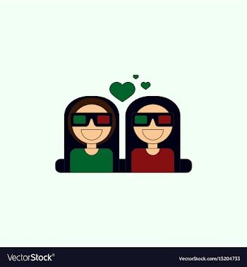 In flat style girls at the vector image