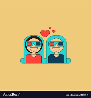 In flat style girls at the vector image