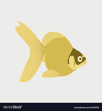 In flat style goldfish vector image