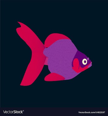 In flat style goldfish vector image