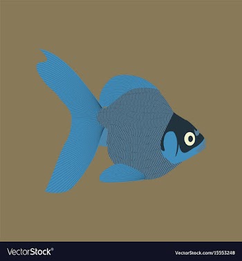 In flat style goldfish vector image