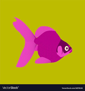 In flat style goldfish vector image