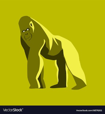 In flat style gorilla vector image
