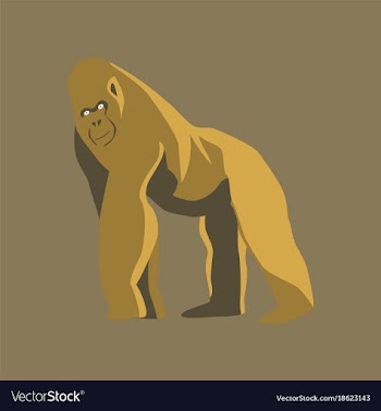 In flat style gorilla vector image