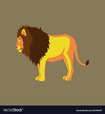 In flat style lion vector image