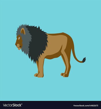 In flat style lion vector image