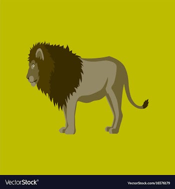 In flat style lion vector image