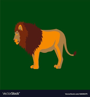 In flat style lion vector image
