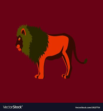 In flat style lion vector image