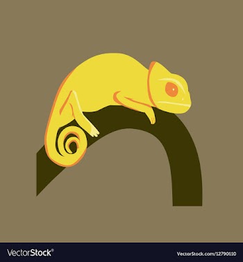 In flat style of chameleon vector image