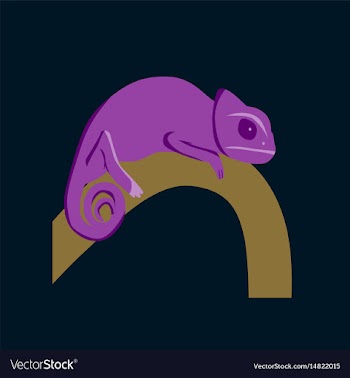 In flat style of chameleon vector image