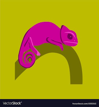 In flat style of chameleon vector image