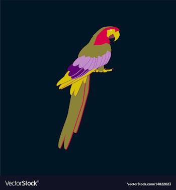 In flat style of parrot vector image