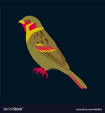 In flat style of sparrow vector image