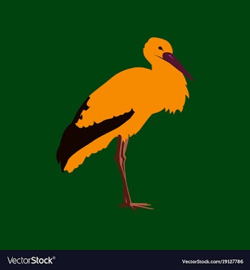 In flat style of stork vector image