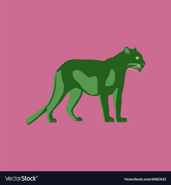 In flat style panther vector image