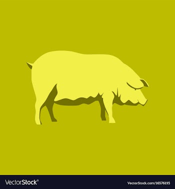 In flat style pig vector image