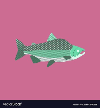 In flat style pink salmon vector image