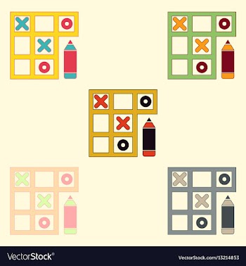 In flat style tic tac toe vector image