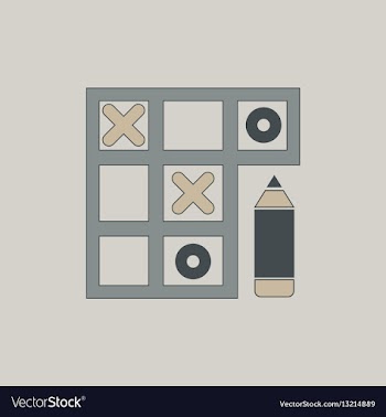 In flat style tic tac toe vector image