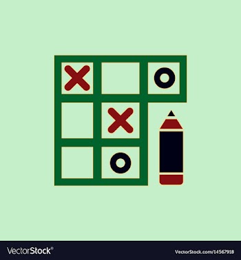 In flat style tic tac toe vector image